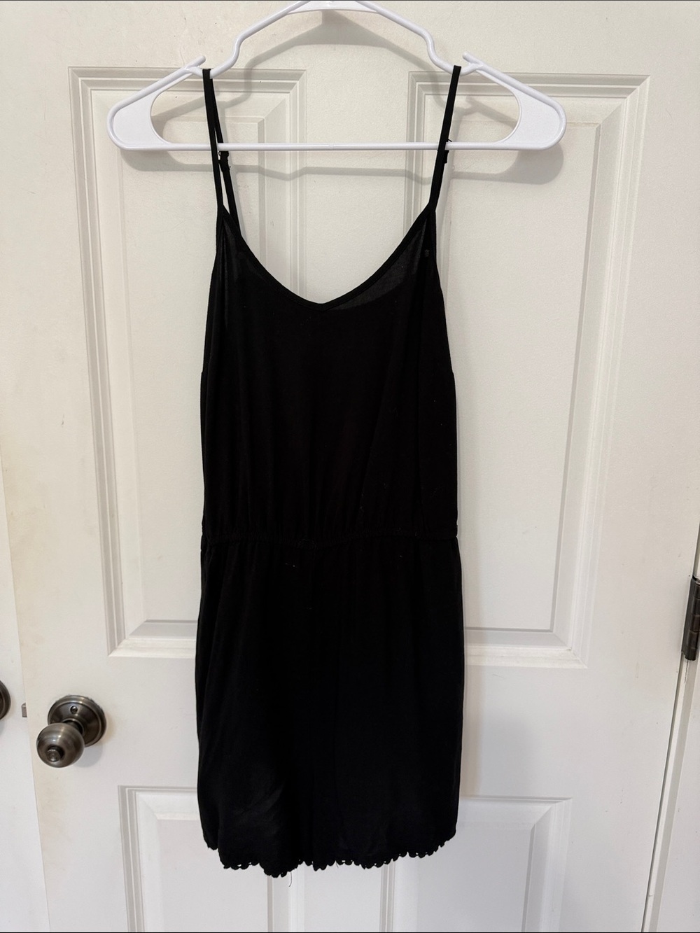 Mossimo Supply Co. Black sleeveless romper size small adjustable straps.